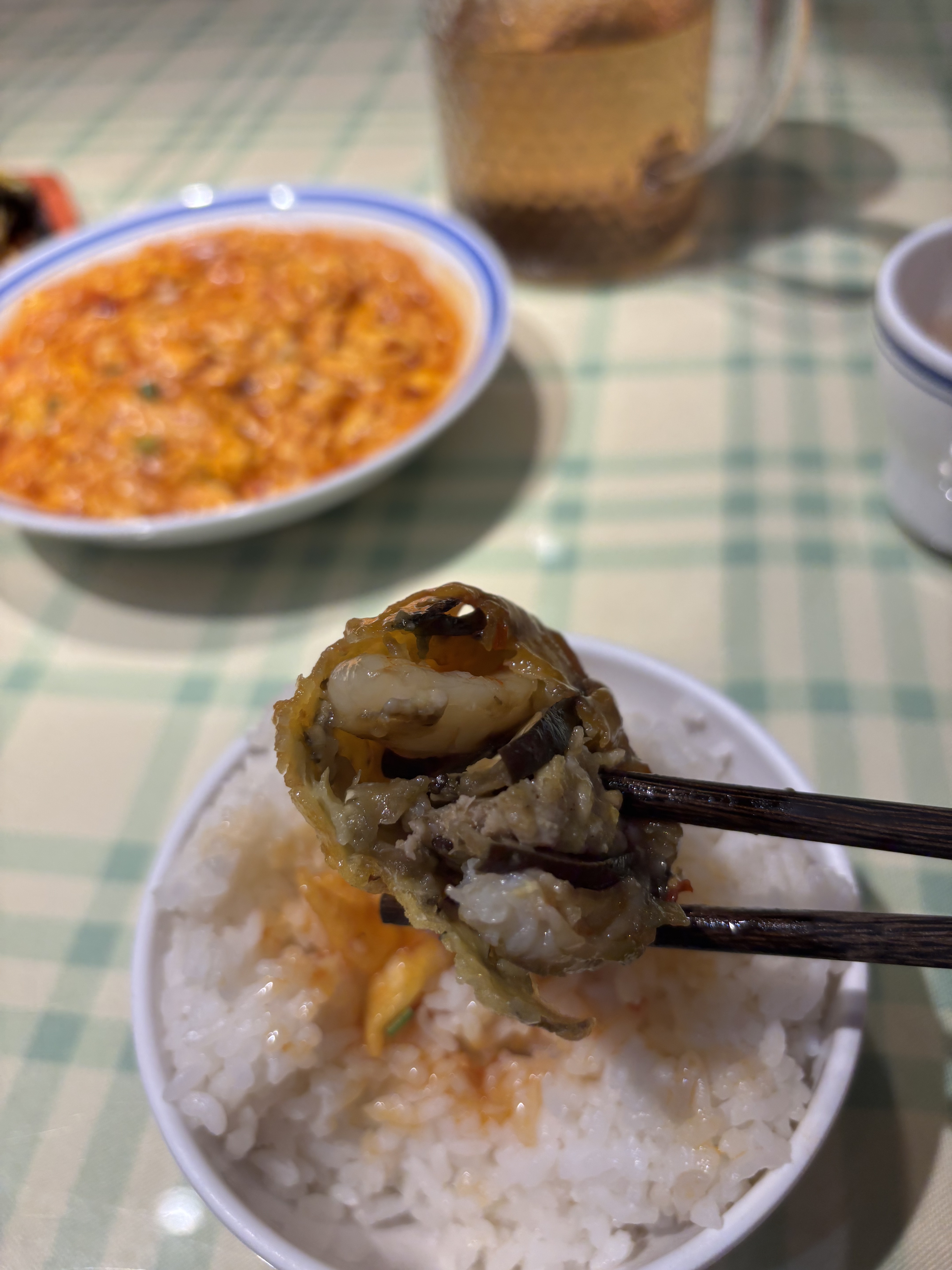虾仁茄盒细节