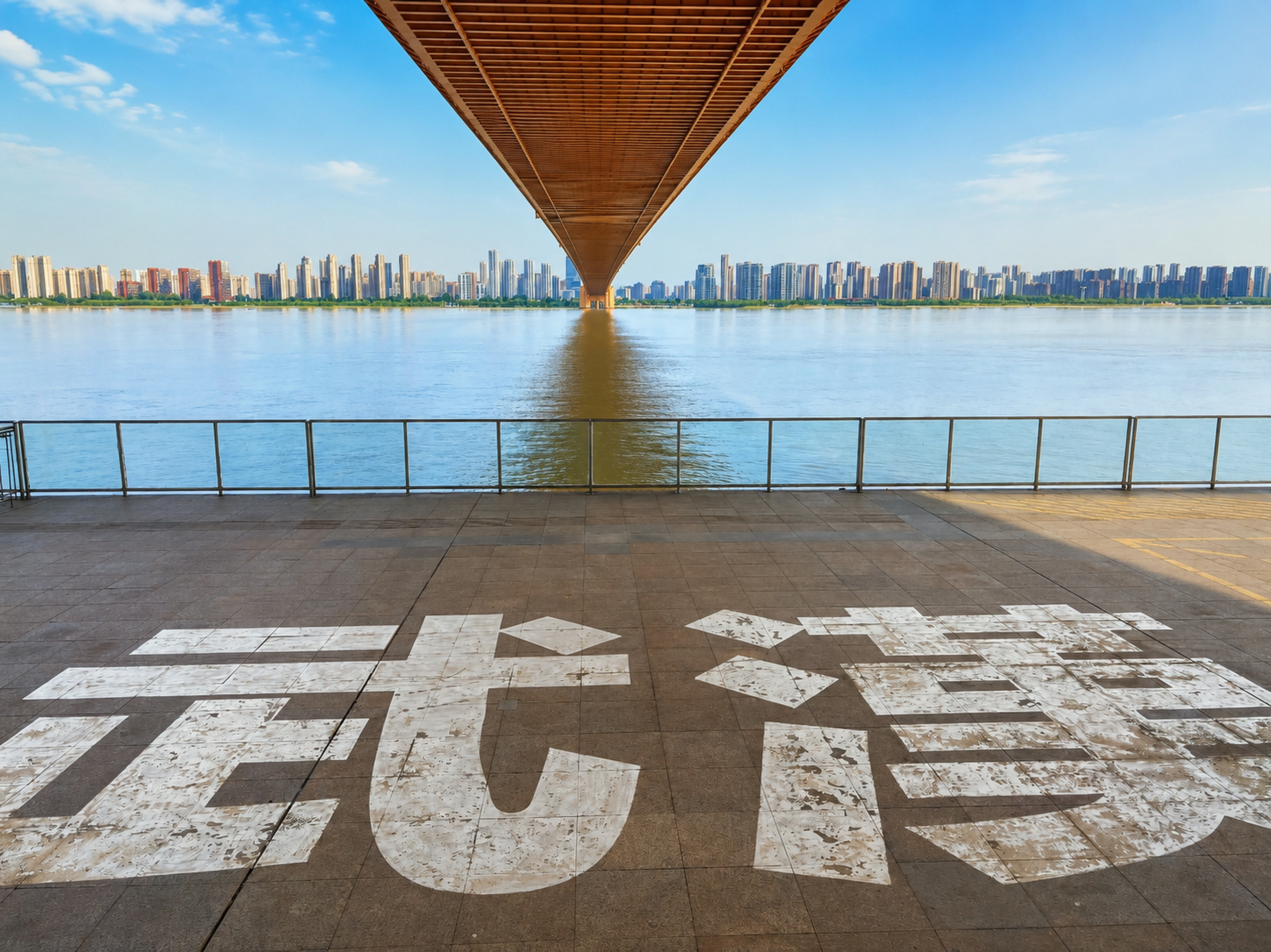 桥下的武汉字样